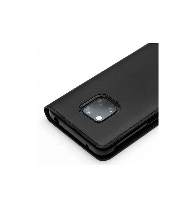 Housse Huawei Mate 20 Pro classique en cuir véritable - Noir