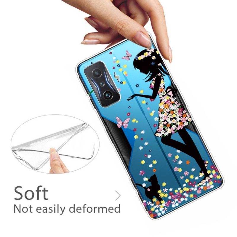 Coque Poco F4 GT fille en fleur
