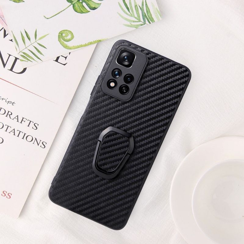 Coque Xiaomi Redmi Note 11 Pro Plus 5G fibre de carbone fonction support