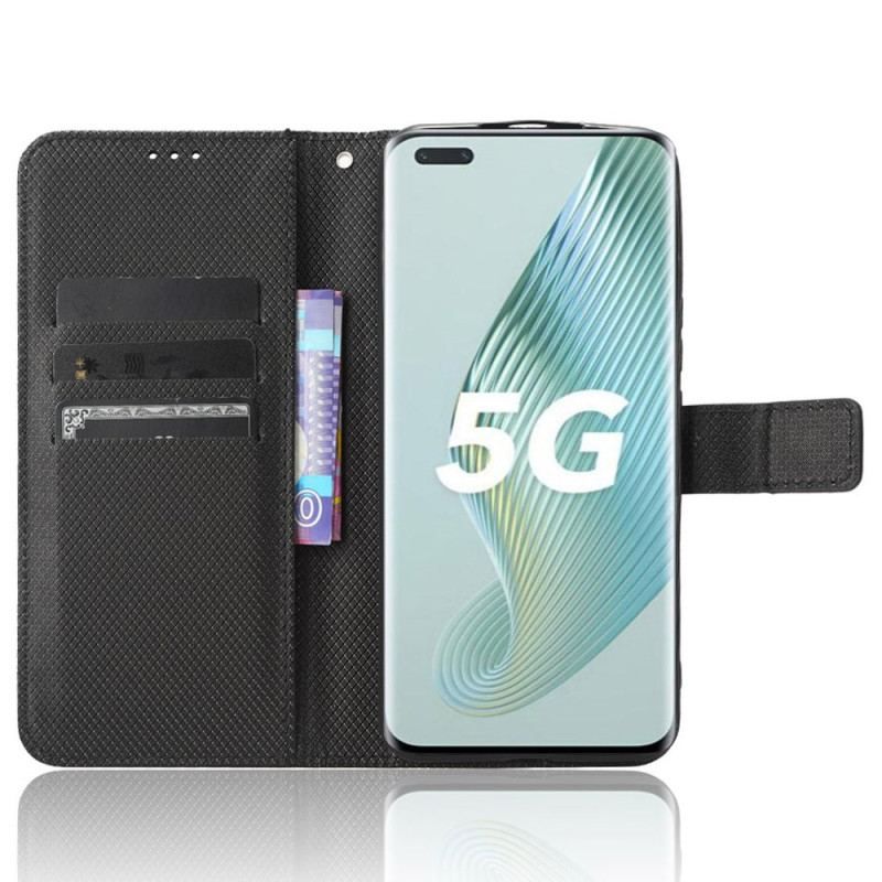 Housse Honor Magic 5 Pro Simili Cuir Stylé à Lanière