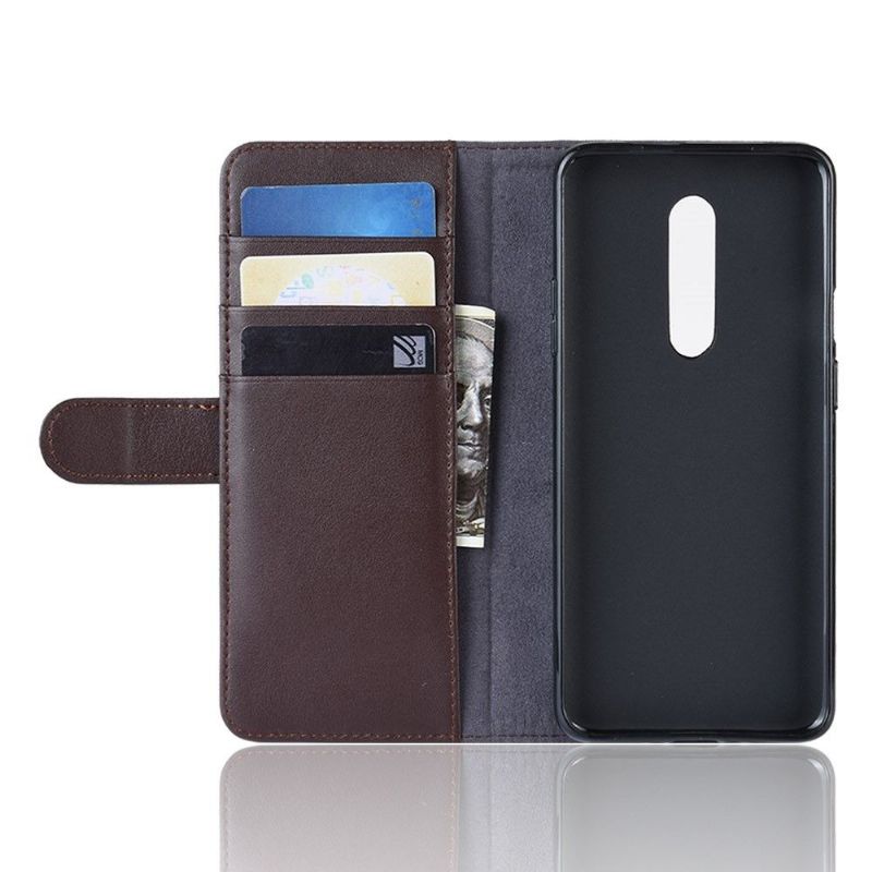 OnePlus 7 Pro - Étui cuir premium porte cartes - Marron