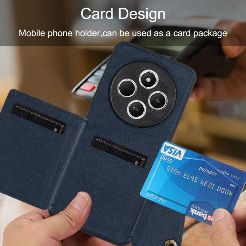 Coque Xiaomi Redmi 14C 4G / Poco C75 4G Effet Cuir Porte-Cartes et Support