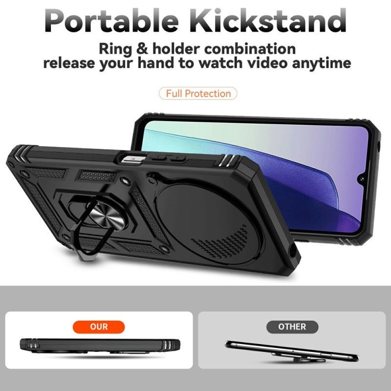 Coque Coque Xiaomi Redmi 14C / Poco C75 Anneau-Support Fleurs et Strass KADEM Anneau-Support et Couverture Caméra