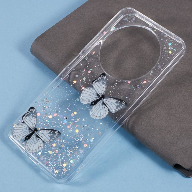 Coque Xiaomi Redmi 14C / Poco C75 Papillons Paillettes
