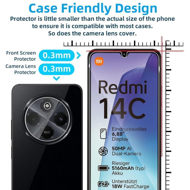 Duo Protecton en Verre Trempé pour Écran et Appareil Photo Xiaomi Redmi 14C / Poco C75