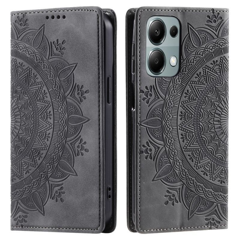 Flip Cover Xiaomi Redmi 14C / Poco C75 Effet Daim Mandala