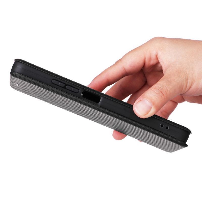 Flip Cover Xiaomi Redmi 14C / Poco C75 Texture Fibre Carbone