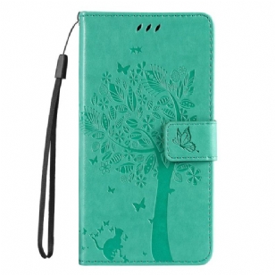 Housse Xiaomi Redmi 14C / Poco C75 Chat et Arbre à Lanière