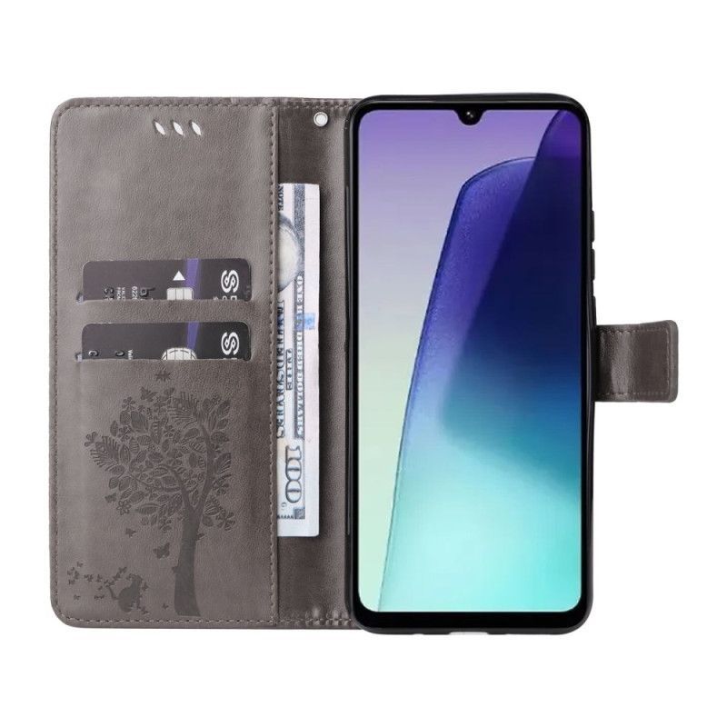 Housse Xiaomi Redmi 14C / Poco C75 Chat et Arbre à Lanière