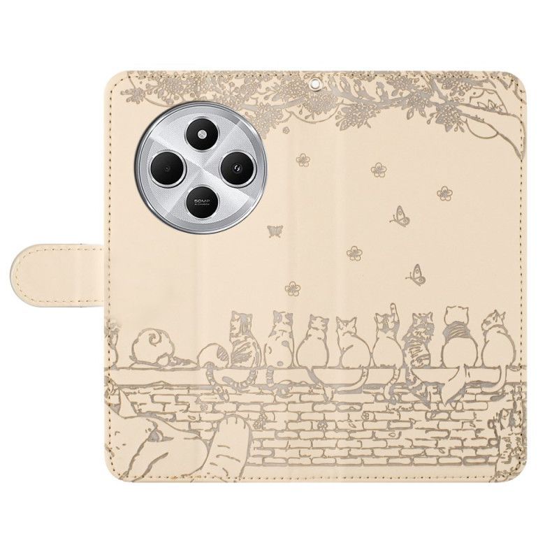 Housse Xiaomi Redmi 14C / Poco C75 Chats avec Lanière