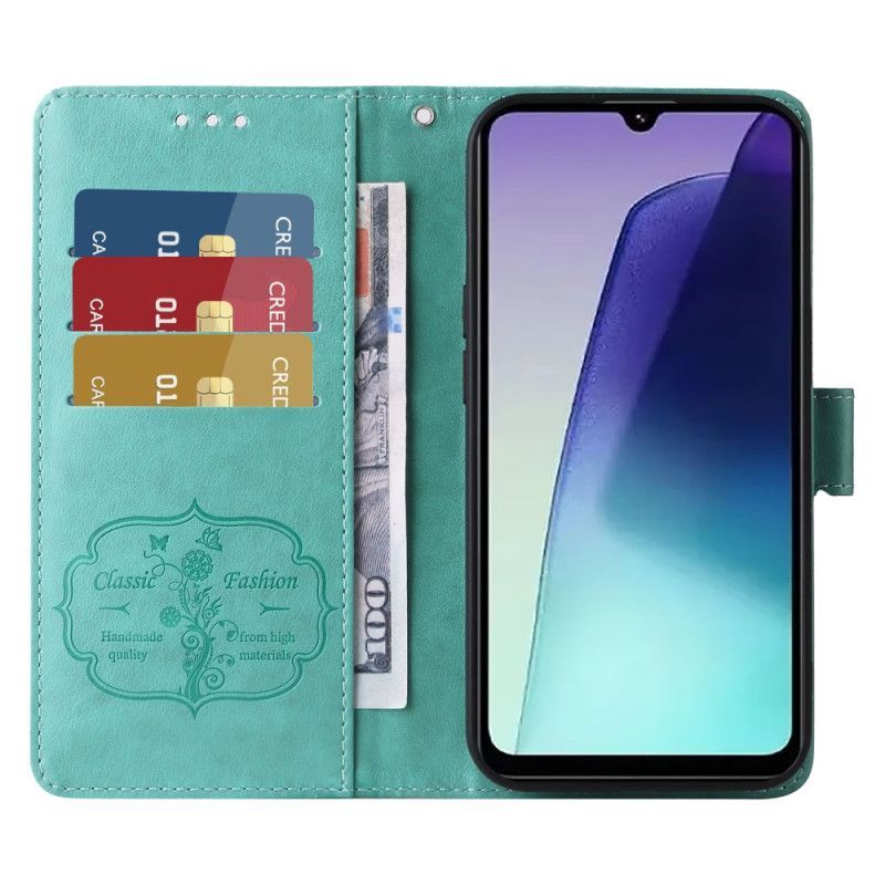 Housse Xiaomi Redmi 14C / Poco C75 Fleurs et Papillons à Lanière