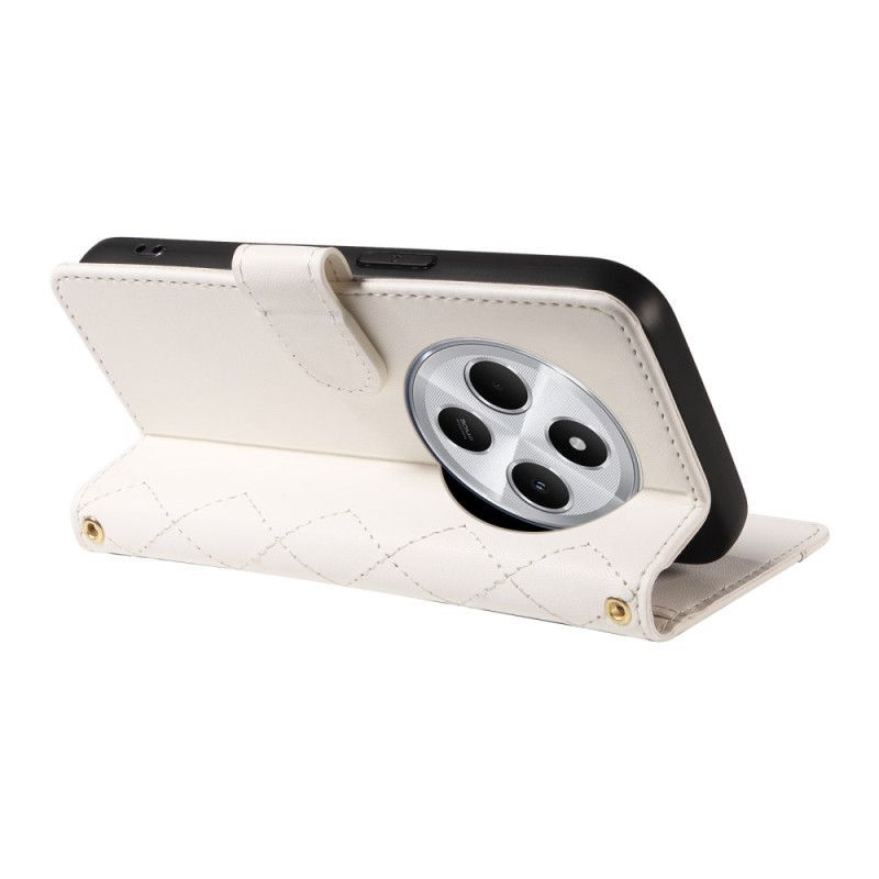 Housse Xiaomi Redmi 14C / Poco C75 Matelassée avec Bandoulière et Bracelet