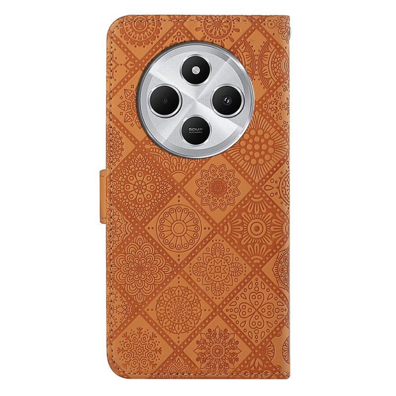 Housse Xiaomi Redmi 14C / Poco C75 Patchwork à Lanière