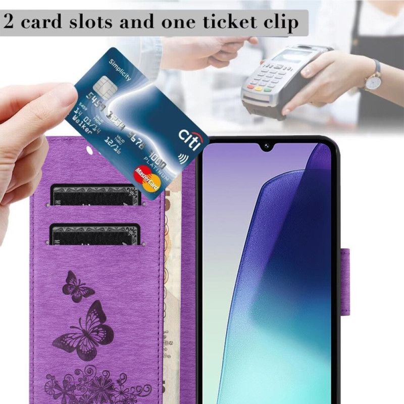 Housse Xiaomi Redmi 14C / Poco C75 Texturée Papillons