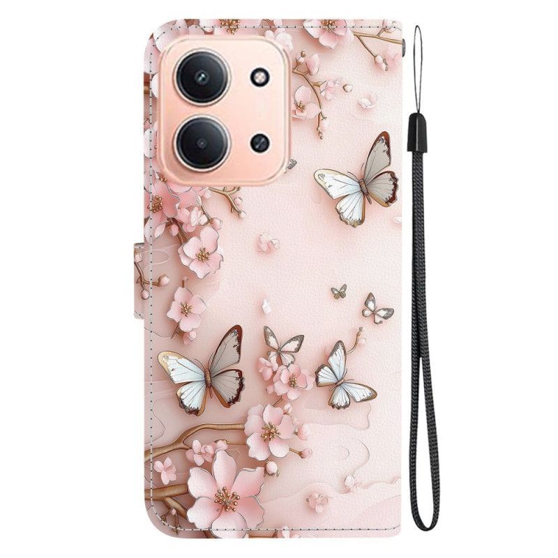Housse Xiaomi Redmi 15C 4G / 5G / Poco C85 Fleurs Or-Rose