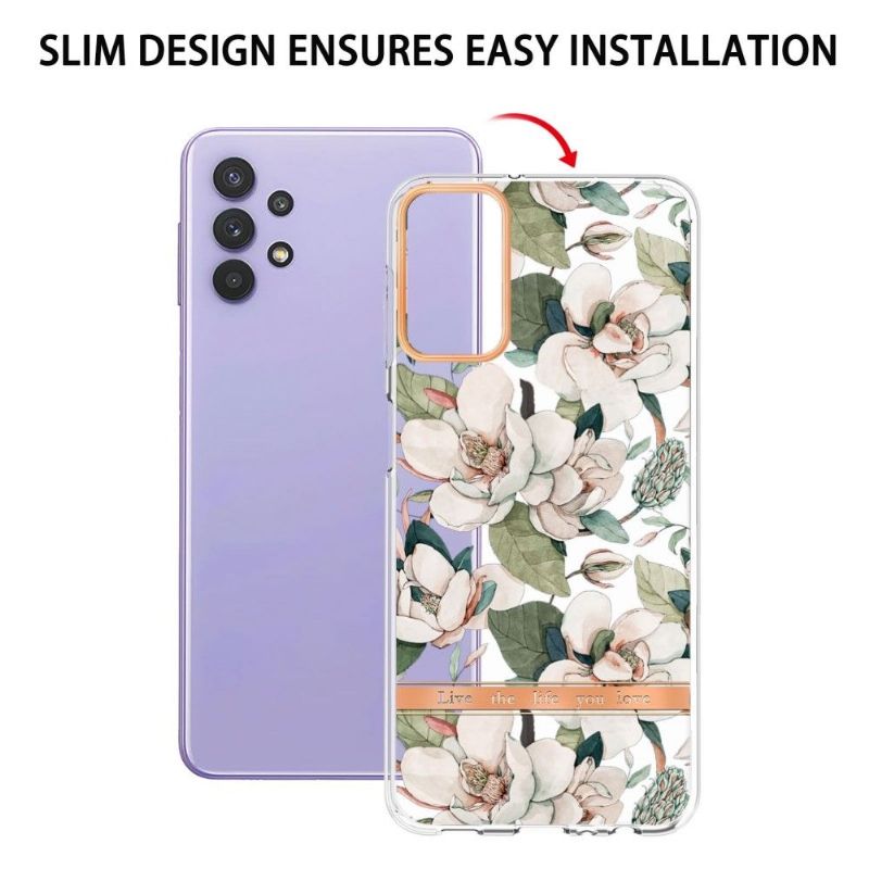 Coque Samsung Galaxy A13 Gardénia fleur blanche