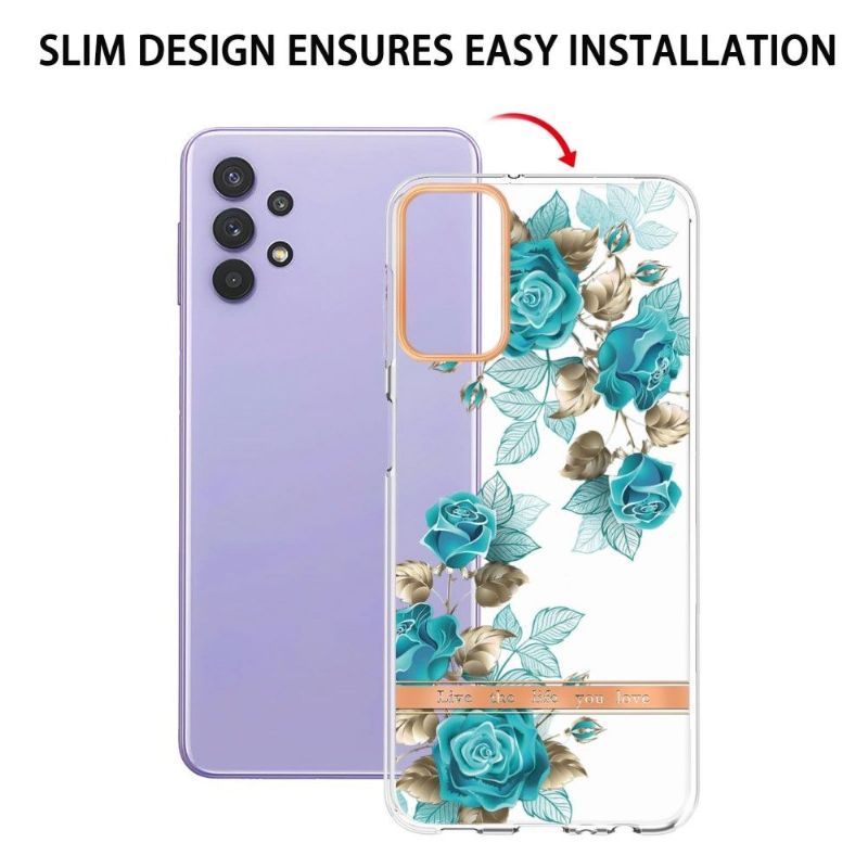 Coque Samsung Galaxy A13 Rose bleue