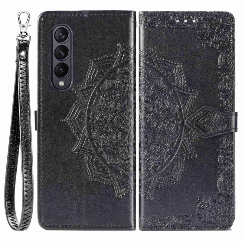 Housse Samsung Galaxy Z Fold 4 Mandala Moyen Âge à Lanière