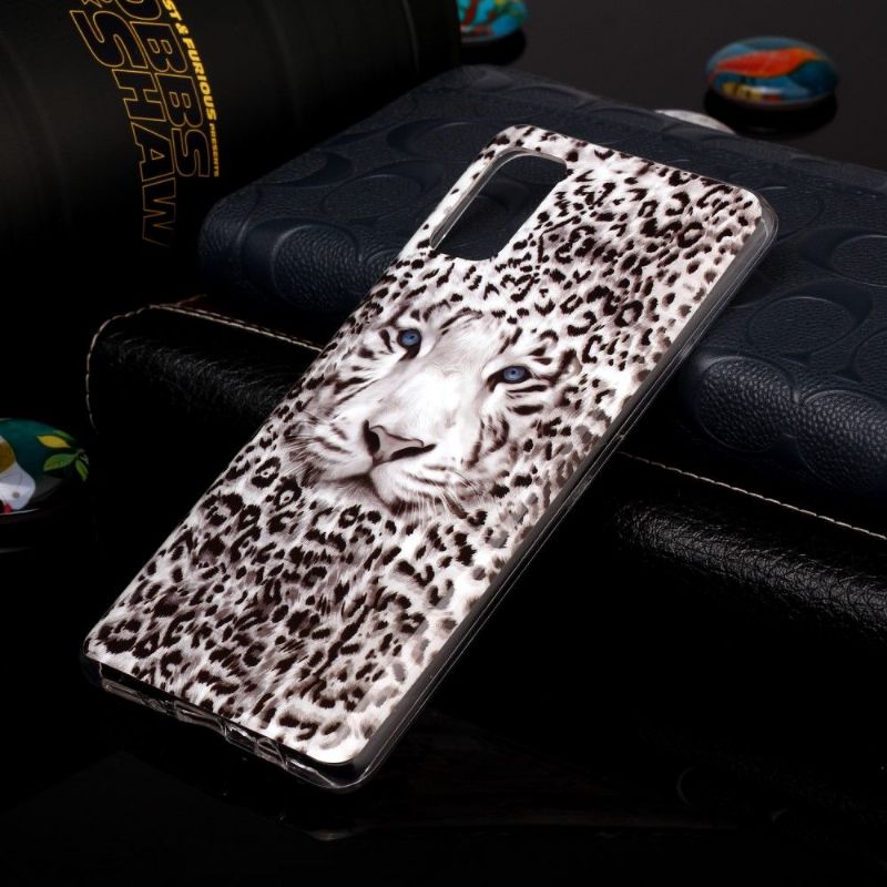 Coque Samsung Galaxy A41 Luminous Panthère des neiges