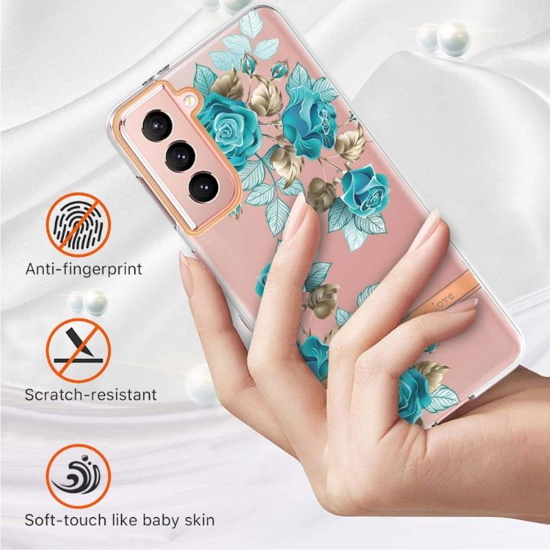 Coque Samsung Galaxy S21 5G Rose bleue
