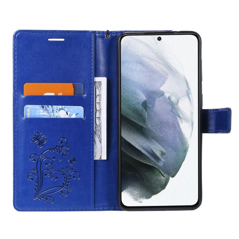 Housse Samsung Galaxy S21 5G Papillons fonction support
