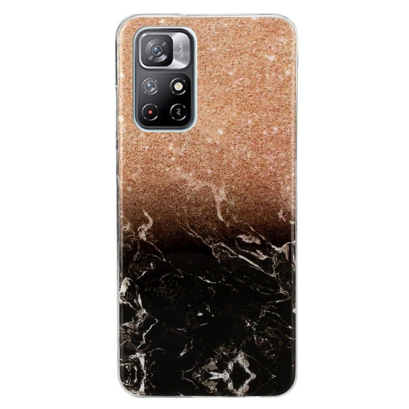 Coque Poco M4 Pro 5G Marbre Paillettes