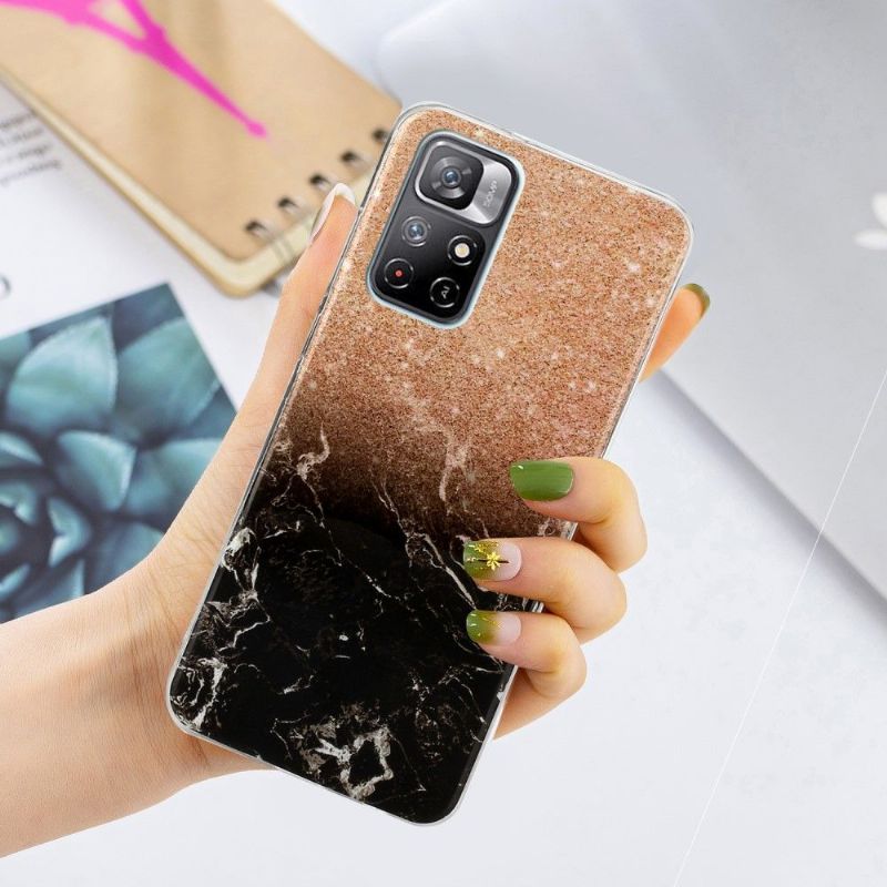 Coque Poco M4 Pro 5G Marbre Paillettes