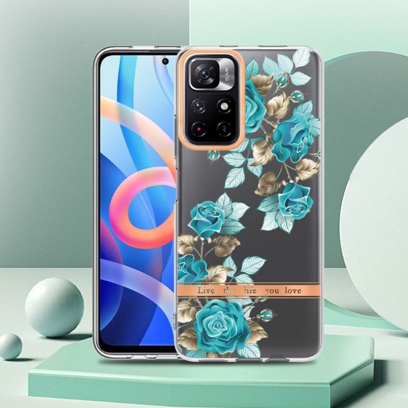 Coque Poco M4 Pro 5G Rose bleue