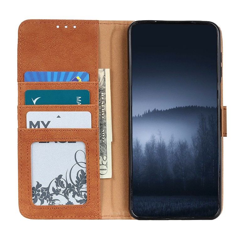 Housse Xiaomi Poco M4 Pro 5G effet cuir rétro KHAZNEH