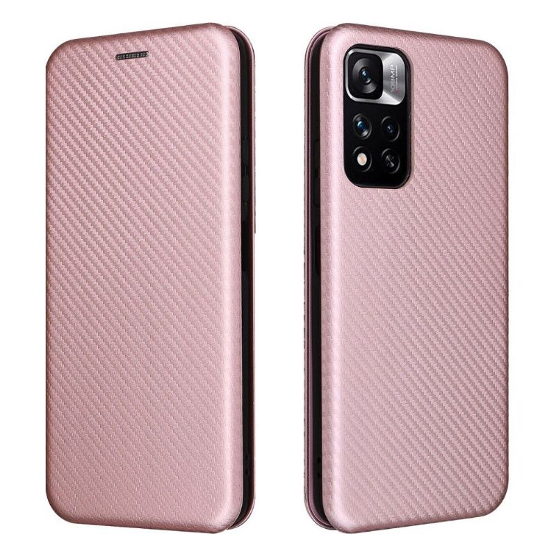 Housse Xiaomi Poco M4 Pro 5G simili cuir fibre de carbone