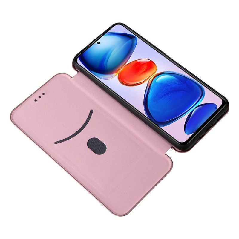 Housse Xiaomi Poco M4 Pro 5G simili cuir fibre de carbone