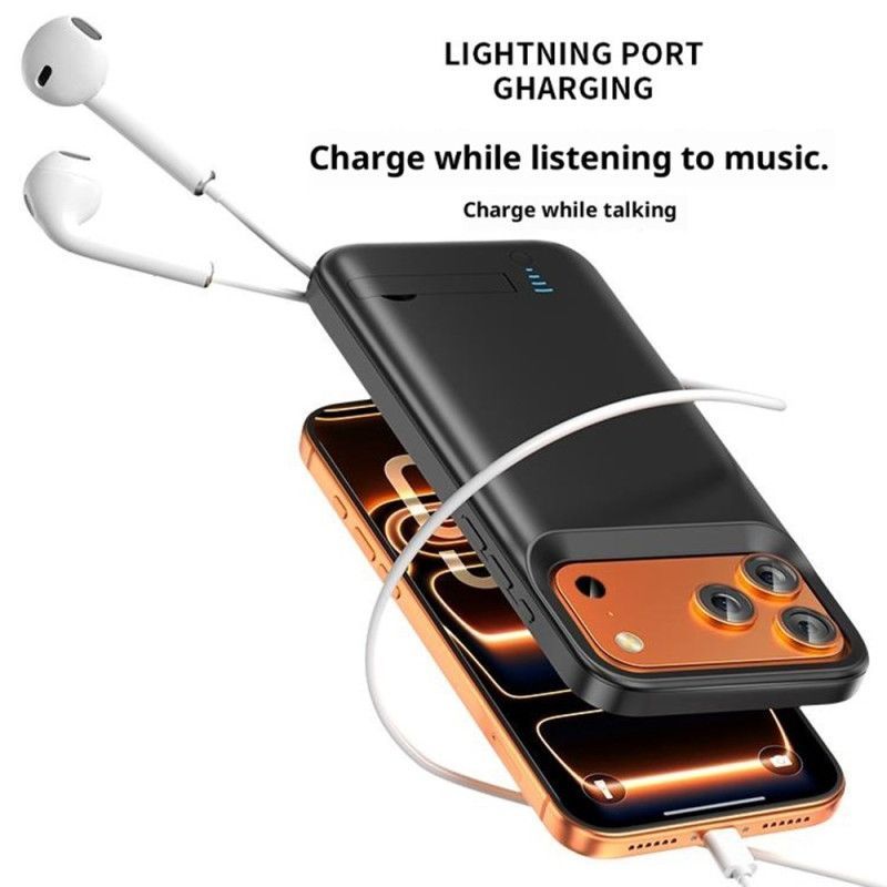 Coque Batterie Externe pour iPhone 17 Pro 5000mAh avec Support Intégré