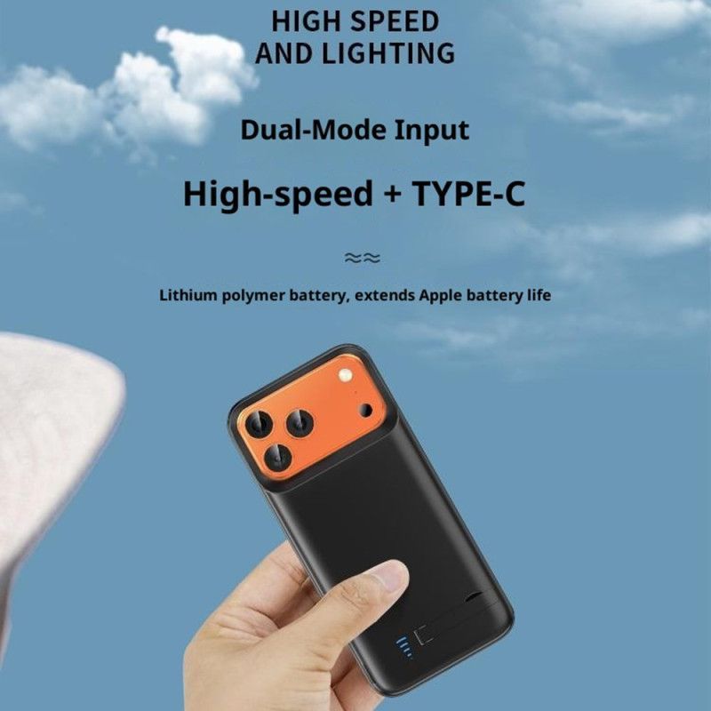 Coque Batterie Externe pour iPhone 17 Pro 5000mAh avec Support Intégré