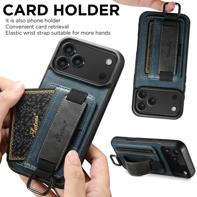 Coque iPhone 17 Pro avec Porte-Cartes Design Rétro