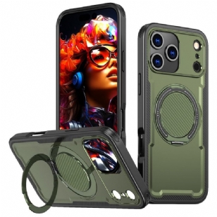 Coque iPhone 17 Pro Compatibilité MagSafe Robuste avec Anneau-Support
