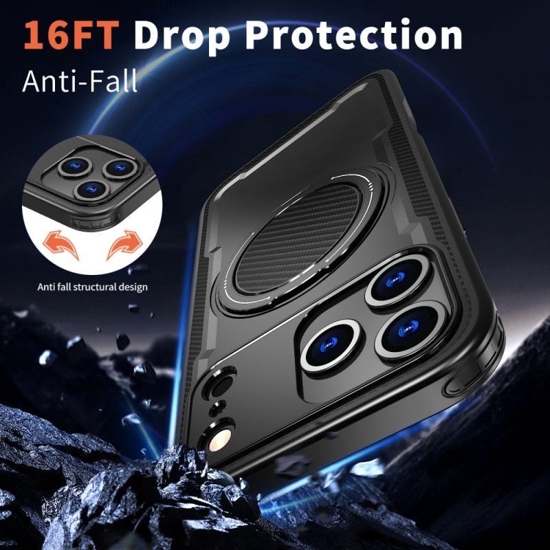 Coque iPhone 17 Pro Compatibilité MagSafe Robuste avec Anneau-Support