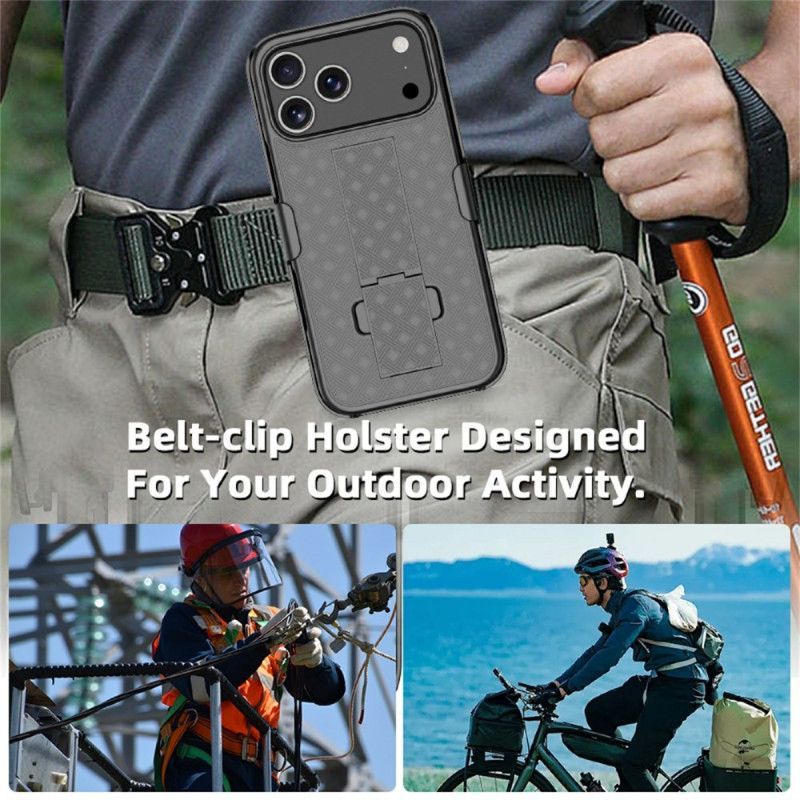 Coque iPhone 17 Pro Coulissante avec Support et Clip