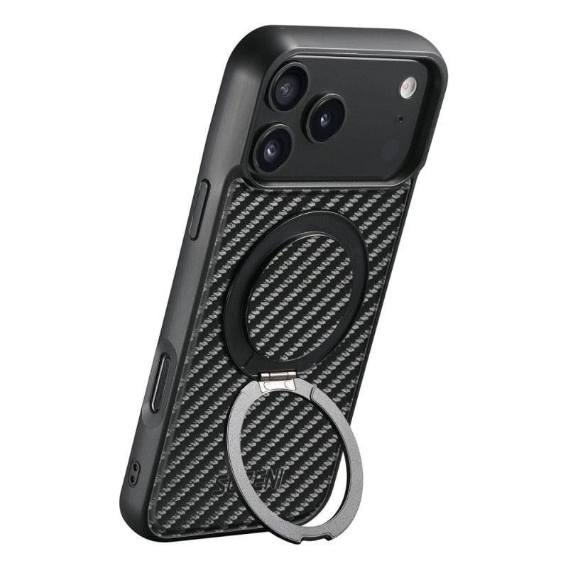 Coque iPhone 17 Pro Magsage Support Rotatif et Fibre de Carbone