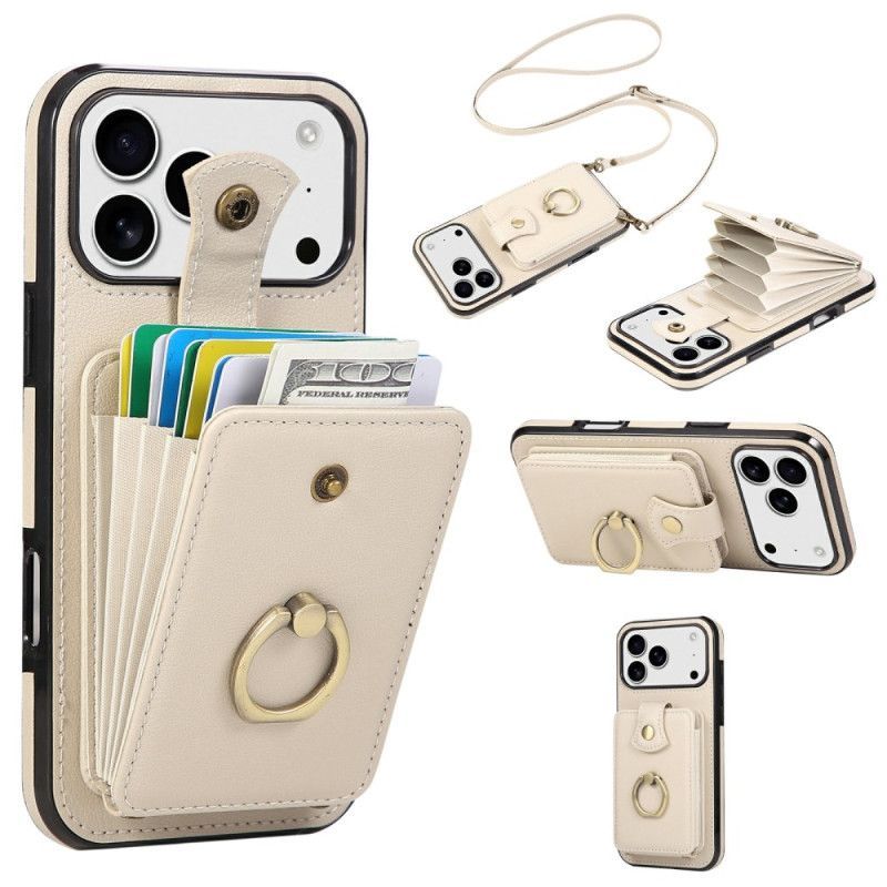 Coque iPhone 17 Pro Multi-Cartes et Bandoulière