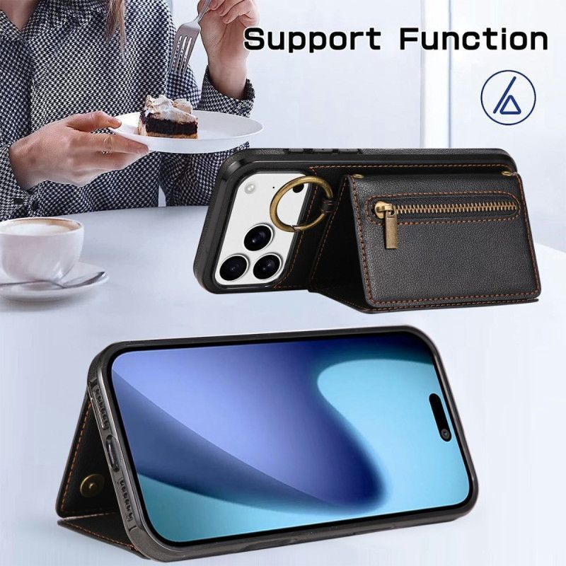 Coque iPhone 17 Pro Portefeuille avec Bandoulière