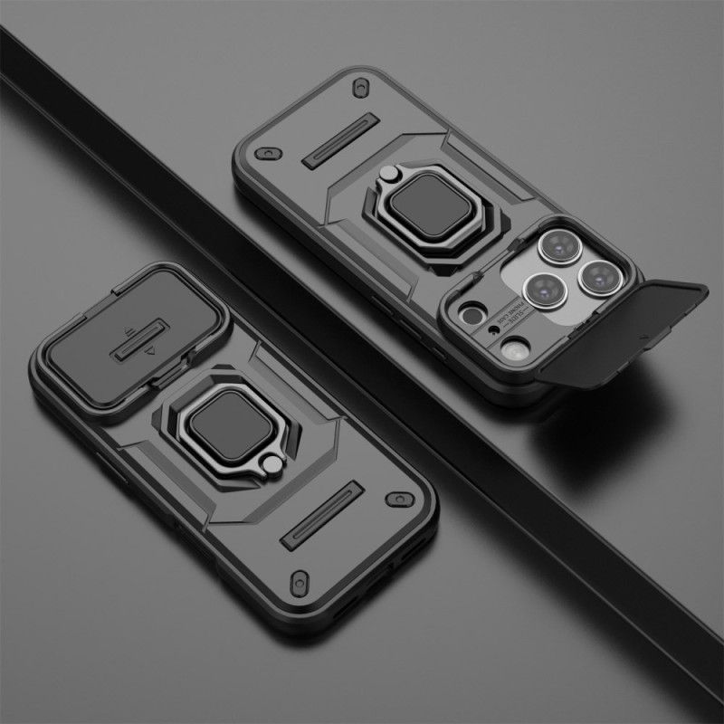 Coque iPhone 17 Pro Ring Résistante avec Protection d'Objectif