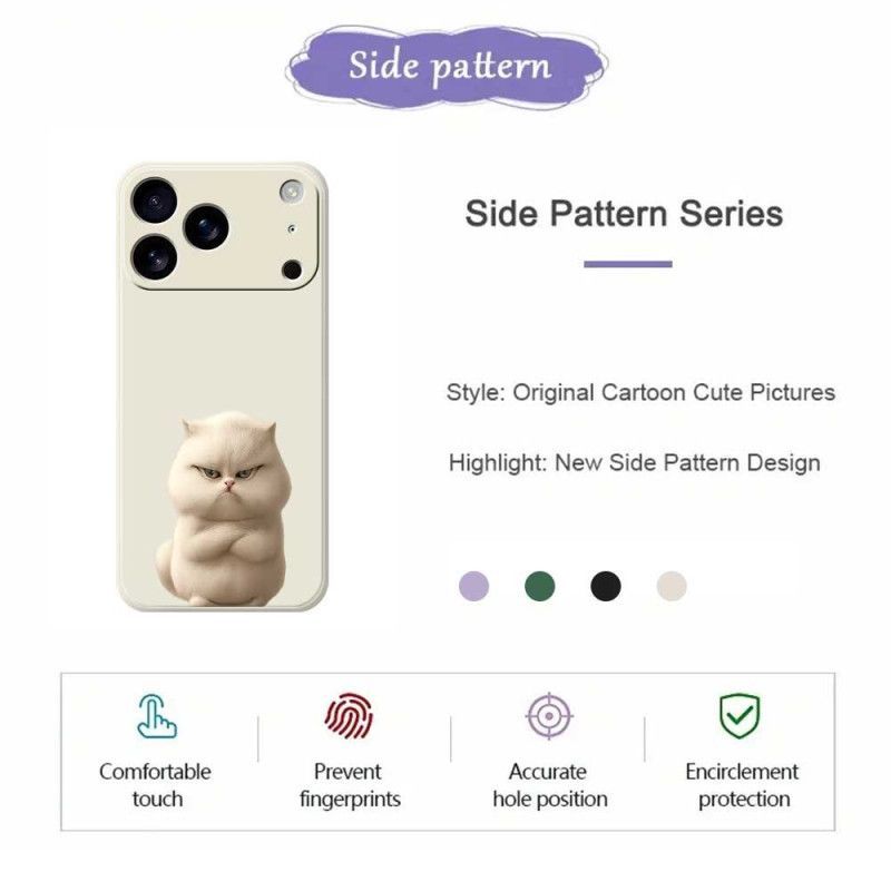 Coque iPhone 17 Pro Silicone Liquide Chat en Colère