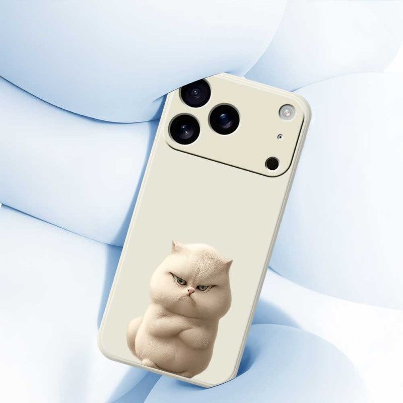 Coque iPhone 17 Pro Silicone Liquide Chat en Colère