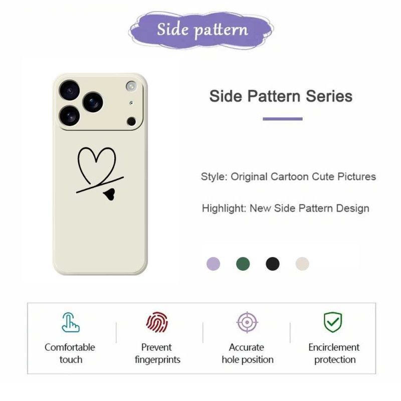 Coque iPhone 17 Pro Silicone Liquide Coeur