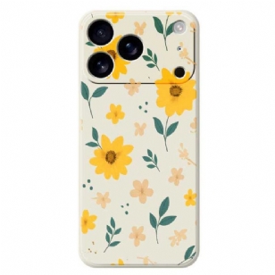 Coque iPhone 17 Pro Silicone Liquide Marguerites