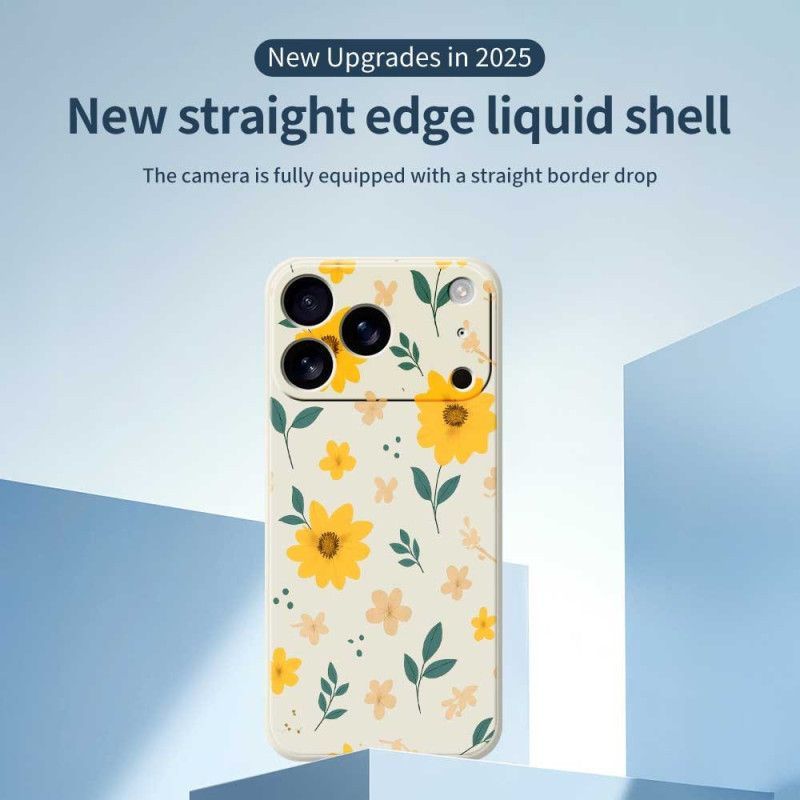 Coque iPhone 17 Pro Silicone Liquide Marguerites