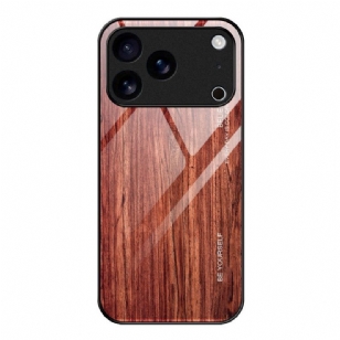 Coque iPhone 17 Pro Verre Trempé Texture Bois