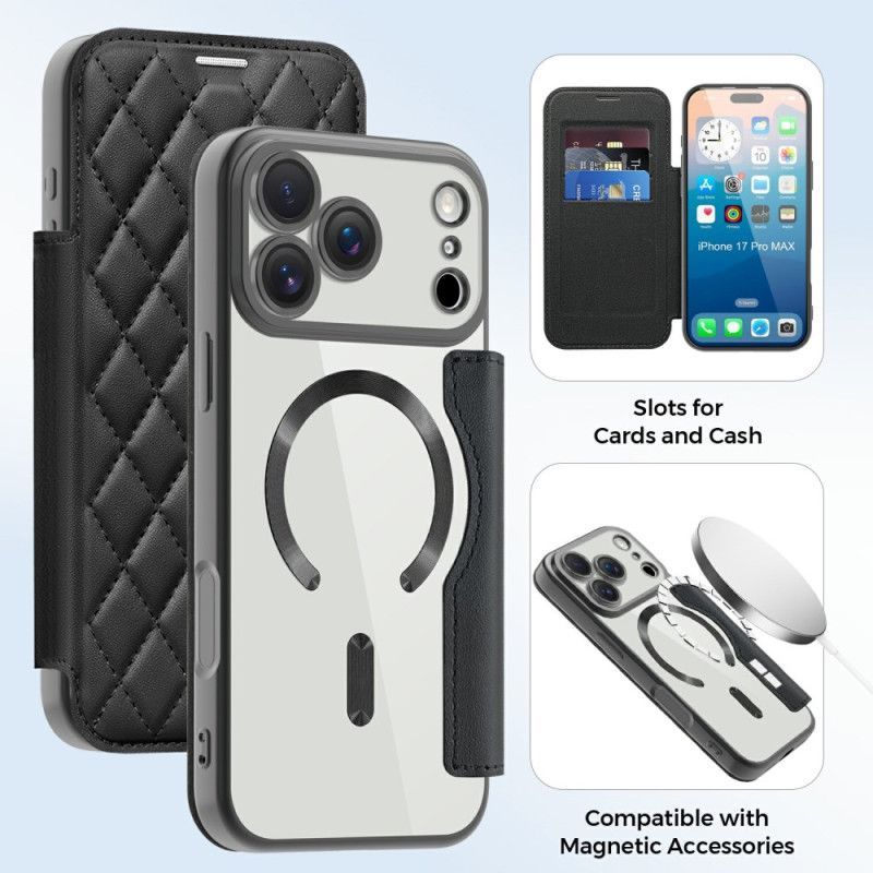Flip Cover iPhone 17 Pro Compatible MagSafe Matelassée