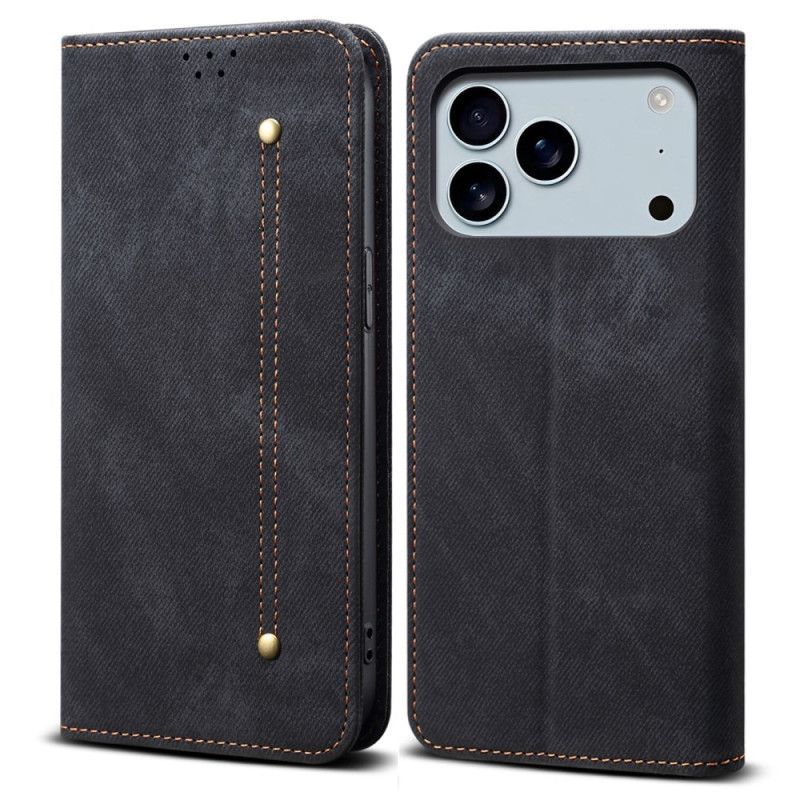 Flip Cover iPhone 17 Pro Tissu Jeans