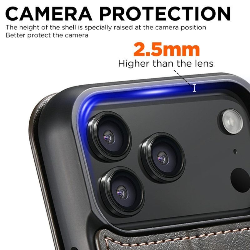 Housse iPhone 17 Pro compatible MagSafe Effet Cuir